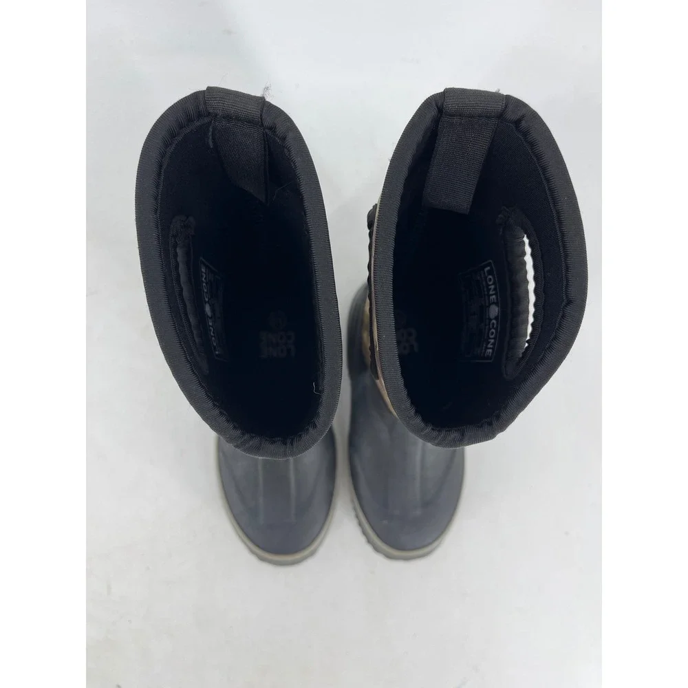 Lone Cone Mud Boots Kids 13 Black Dinosaur Camo Excellent Neoprene Waterproof